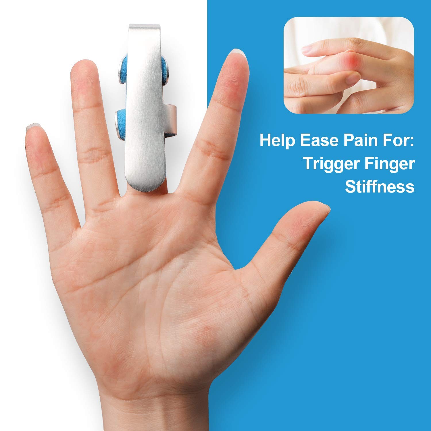 Trigger Finger Splint Brace for Thumb Index Middle Ring Pinky, Metal Foam Bro…