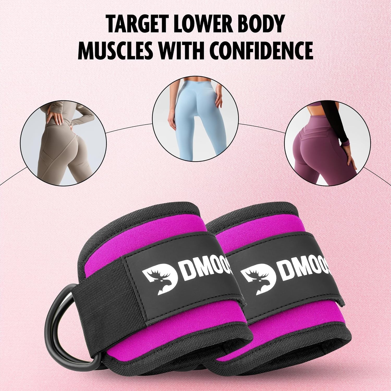 All-in-One Ankle Straps – 8MM Padding for Leg Extensions & Glute Training, Pair