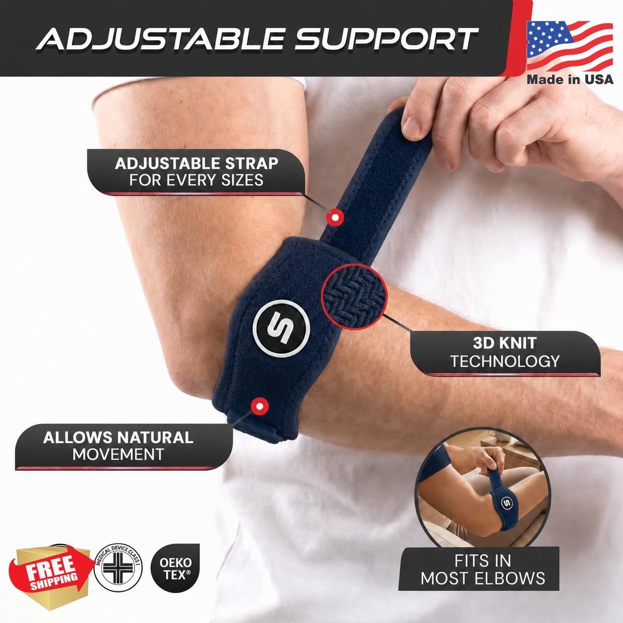 Sleeve Stars Tennis Elbow Brace for Men & Women, Elbow Brace for Tendonitis, Ten