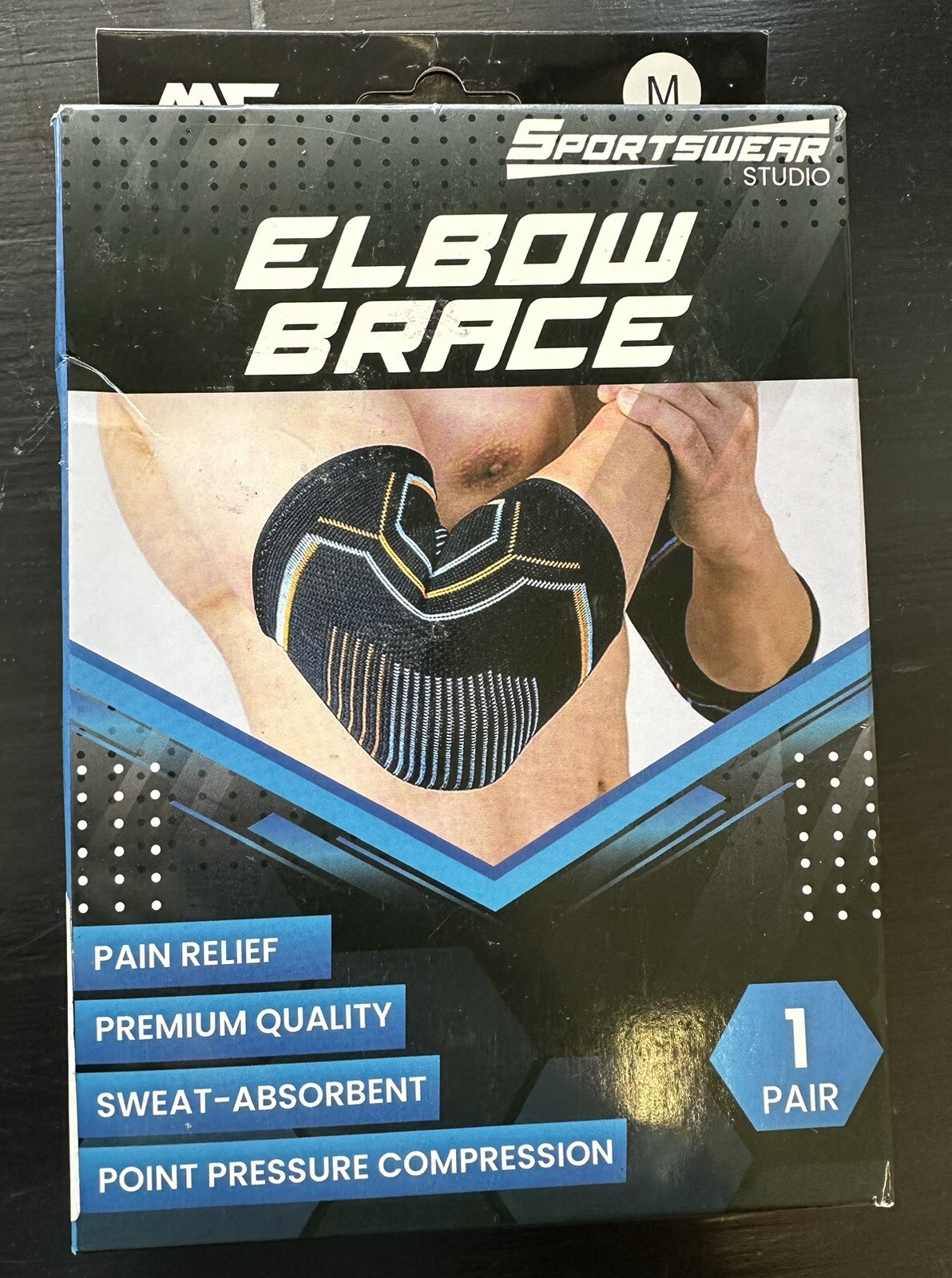 Sportswear Studio Elbow Brace 1 Pair Anti Slip Pain Relief Compression Medium