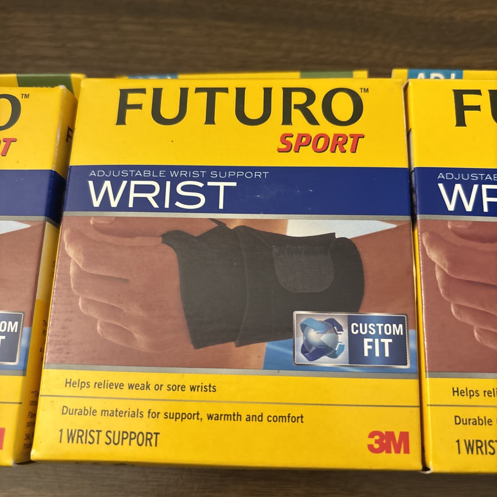 (3) NEW FUTURO SPORT ADJUSTABLE WRIST SUPPORT, CUSTOM FIT, 3M – Total Of Three—