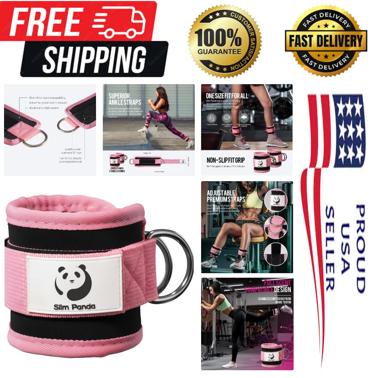 Glute Day Essential: Comfortable Ankle Straps for Cable Machines – Heavy Duty