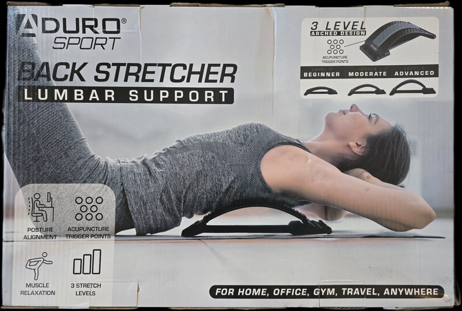 Back Stretcher Spine Board Pain Relief Lumbar Support Corrector Adjustable Ortho