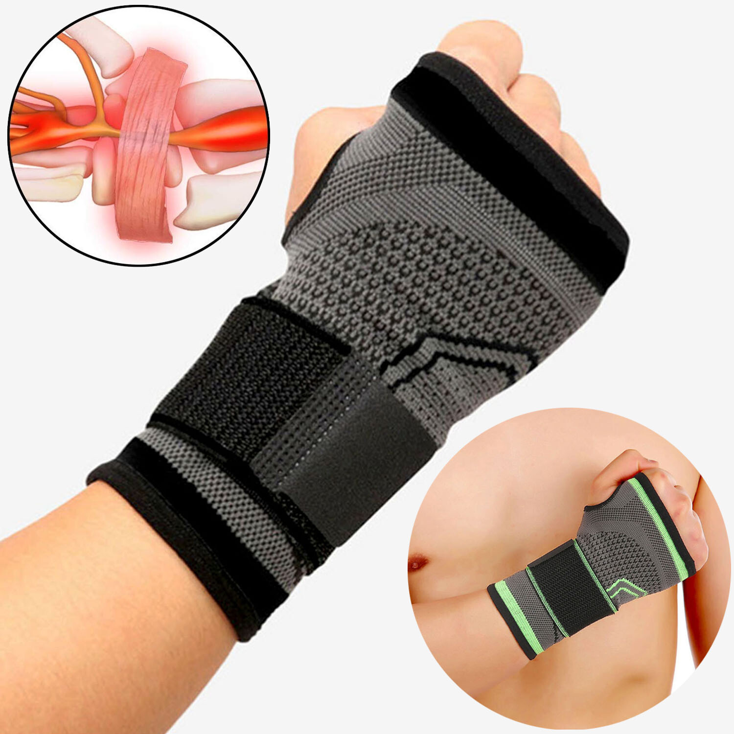 CFR Copper Compression Hand Wrist Brace Support Glove Arthritis Carpal Tunnel