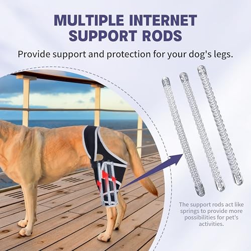 Dog Knee Brace for Torn Acl Hind Leg,Adjustable Four-Legged Universal Dog Knee
