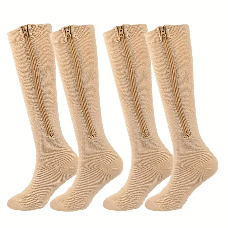 Men Zippered Compression Socks Closed Toe 20-30mmHg with Zipper Safe Protection