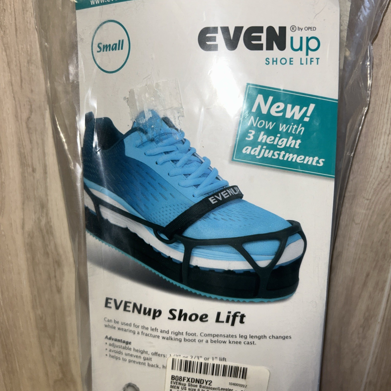 OPED EvenUp Shoe Lift w/3 Height Adjustments 1/3″, 2/3″, or 1″; Medium