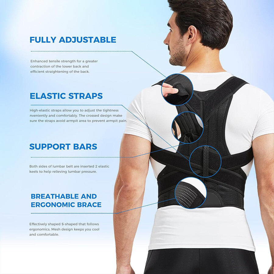 Men Women Posture Corrector for Hunched Back Kyphosis, Compression Fracture Belt