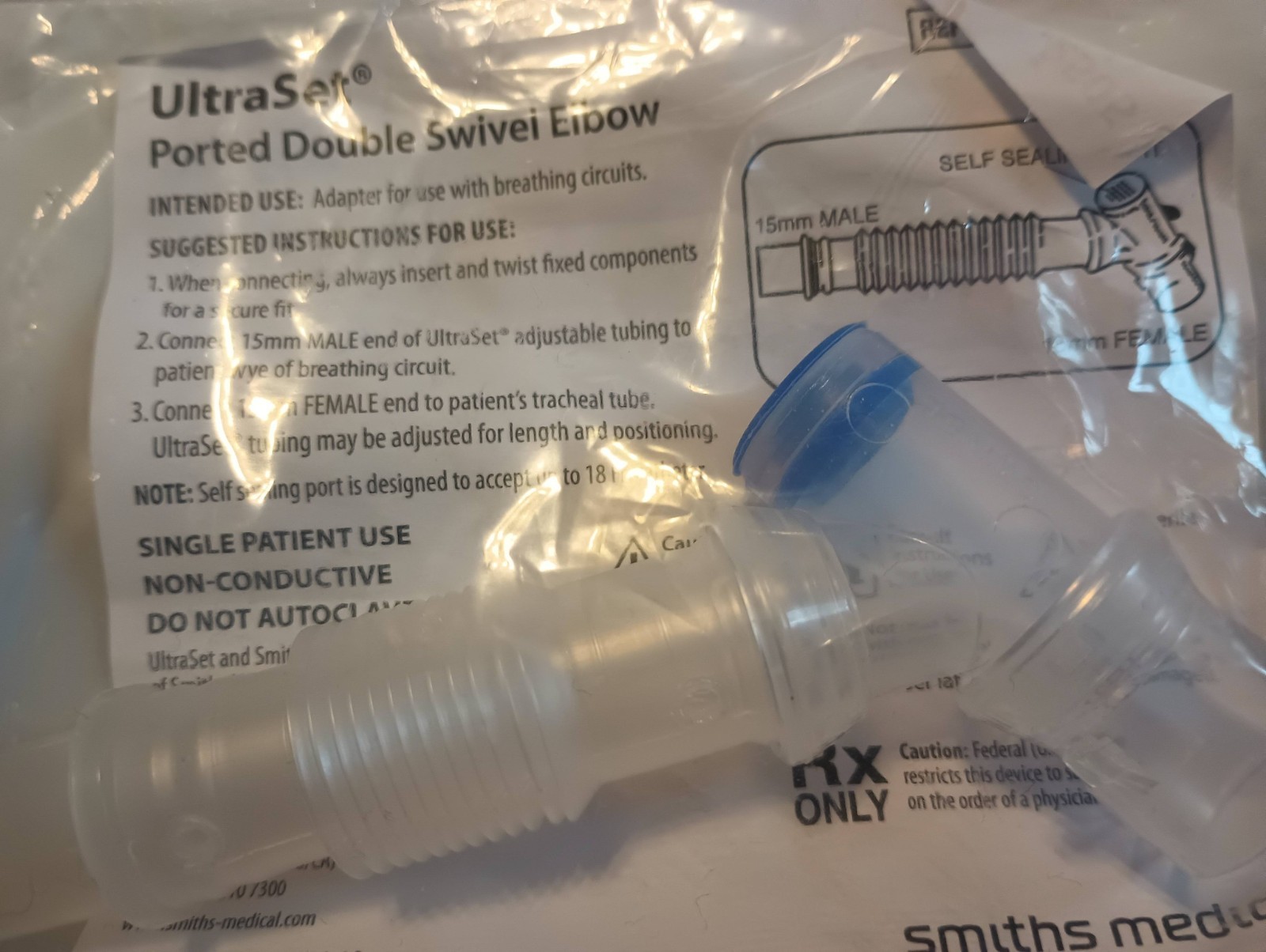 Smiths medical Ported Double Swivel Elbow 66-2505