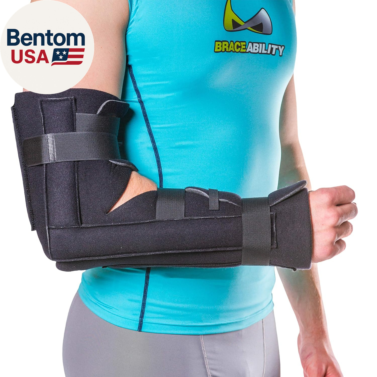 Elbow Immobilizer Brace | Removable Long Arm Cast and Soft Forearm Orthosis Spli
