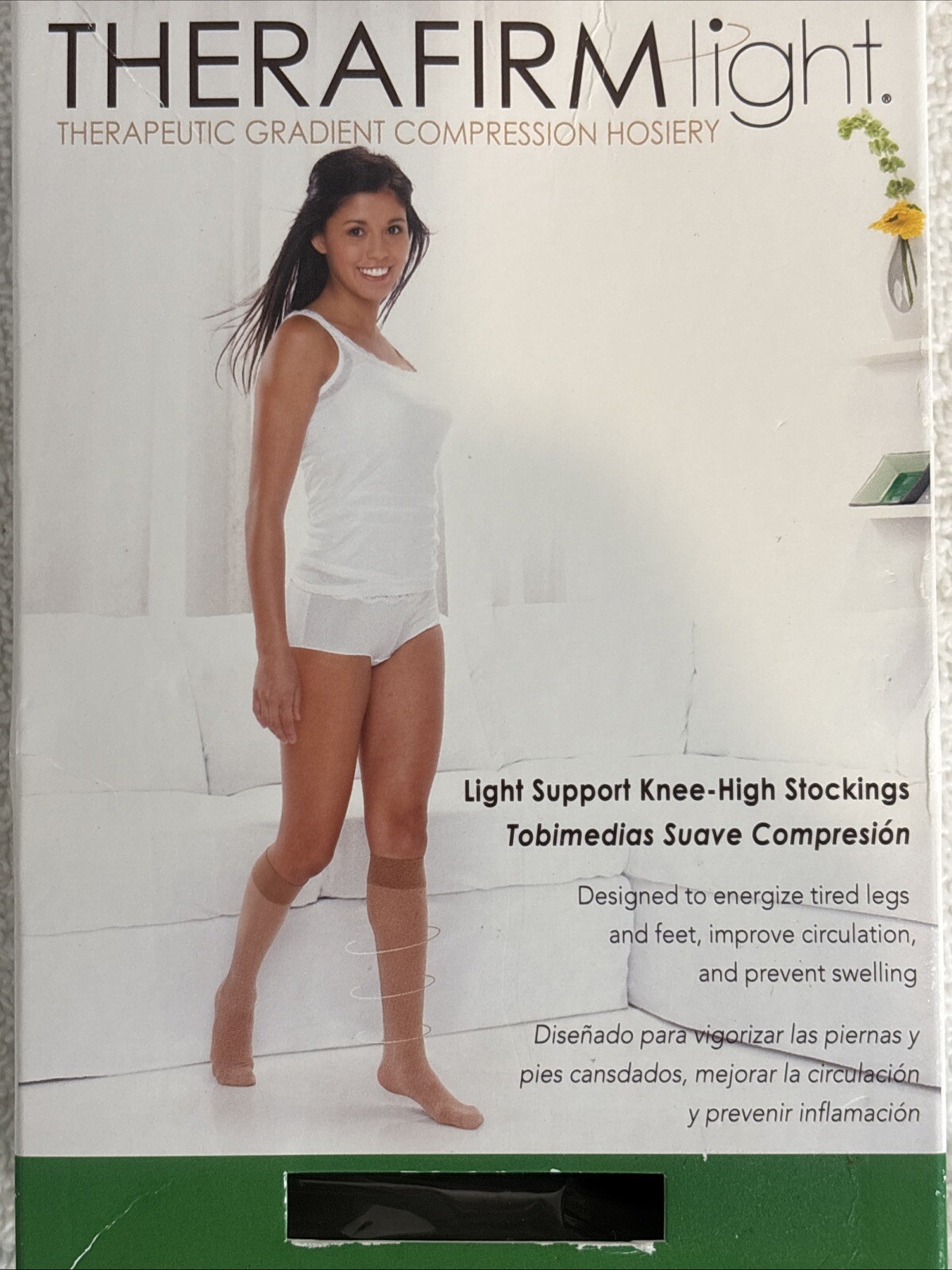 Knit Rite TheraFirm Light Support Knee High Compression Stockings 10-15mmHg BLK