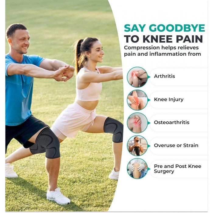 Modvel 2-Pack Compression Knee Brace Men Women Running ACL Arthritis Relief