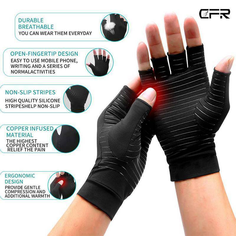 Copper Infused Compression Arthritis Gloves Carpal Tunnel Joint Pain Circulation