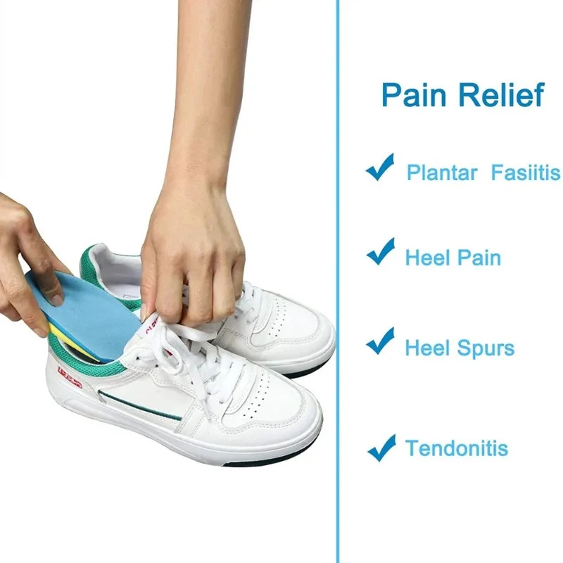 Silicone Gel Insoles for Heel Spurs Fascitis Plantar Pain Relief Treatment Inser