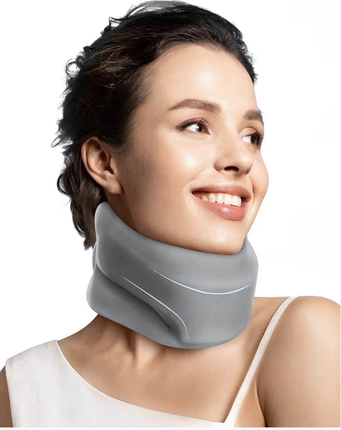 Ergonomic Neck Support Brace Cervical Collar, Gray, Unisex Adult, S/M/L
