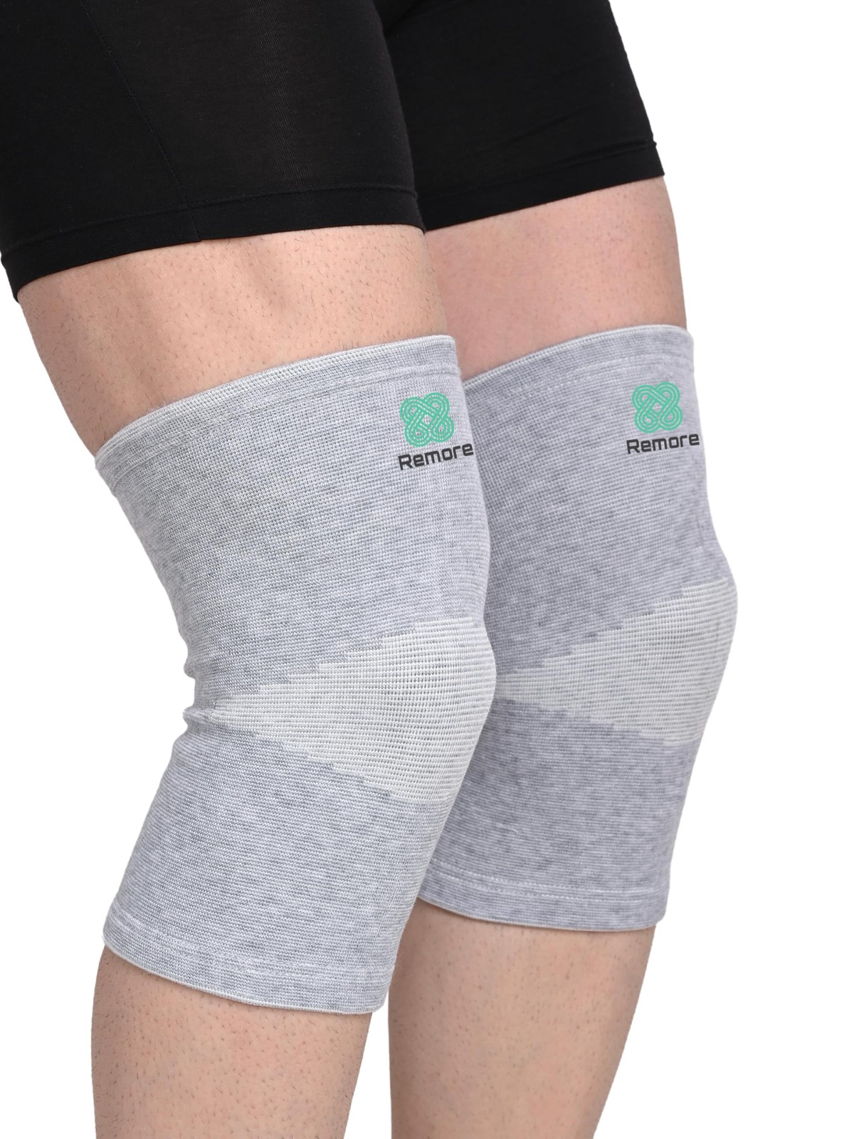 Remore Bamboo Knee Compression Sleeve for Men and Women XXL, Grey