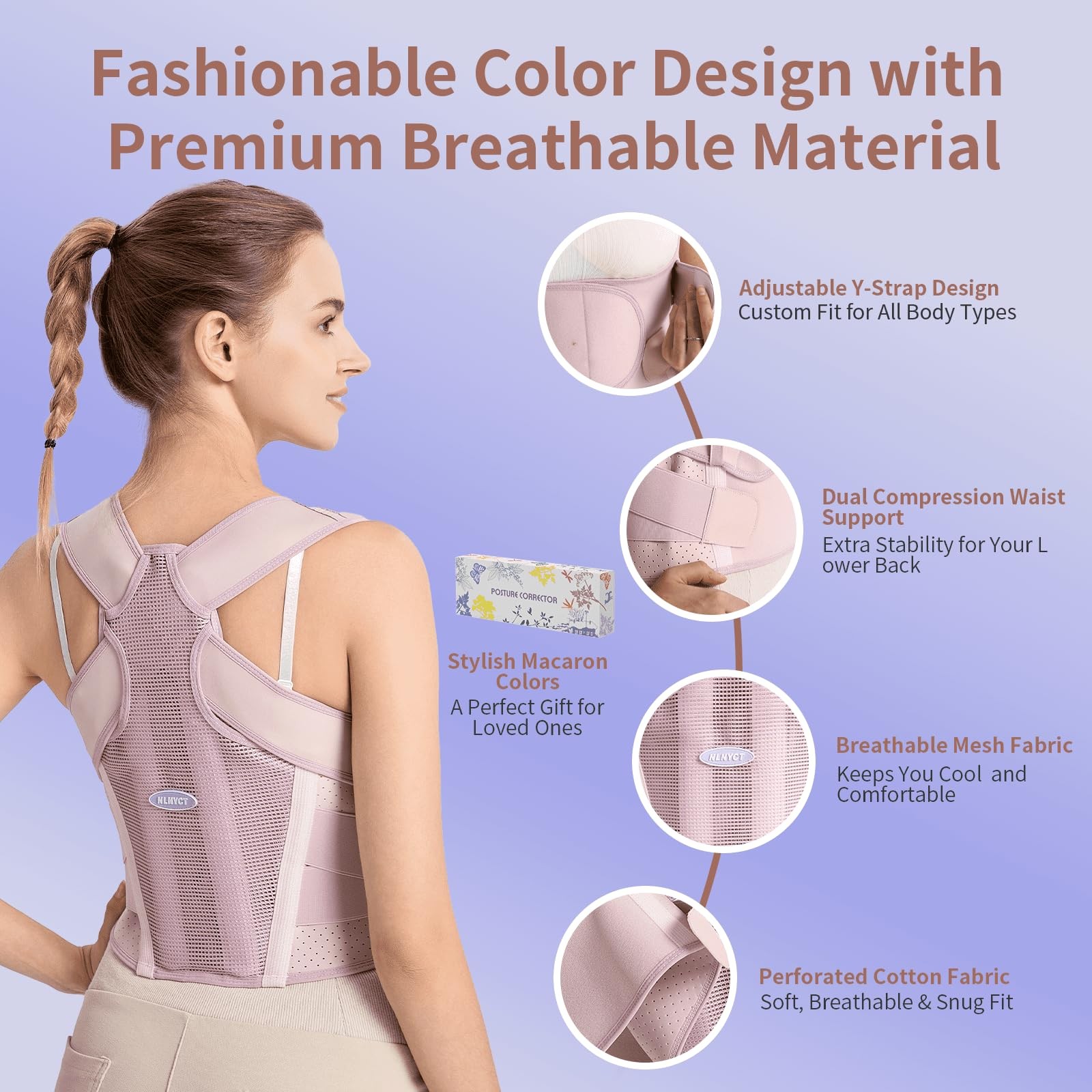 Posture Corrector for – 2-in-1 Back Brace with Shoulder , Adjustable Full Bac…