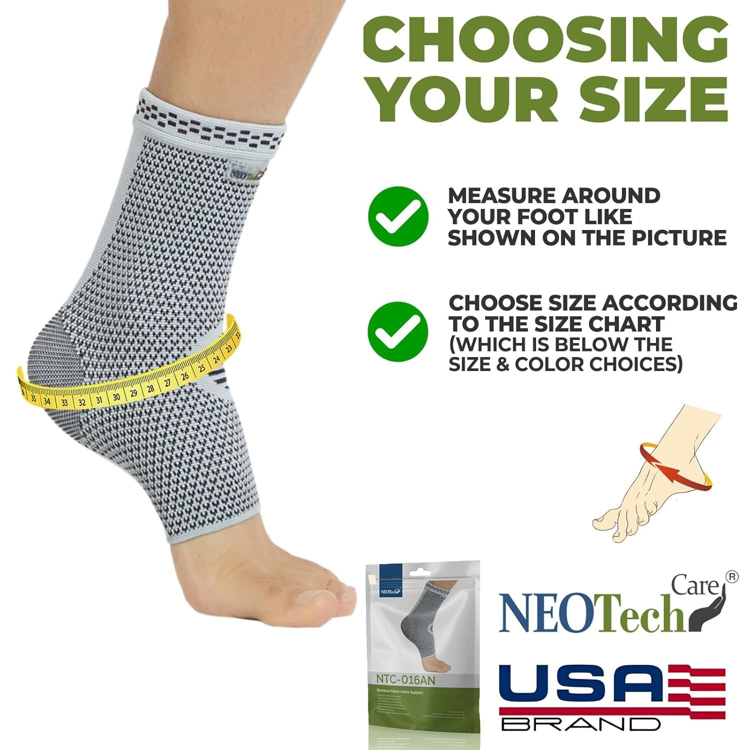 Versatile Gray Ankle Support Sleeve for Men & Women – X-Small, Right & Left Fit