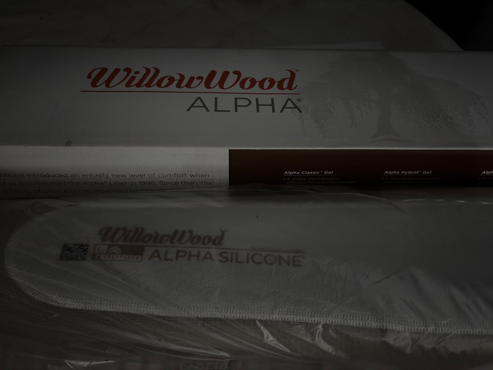 WillowWood Alpha Gel Liner Beige Color Size Large Still Sealed