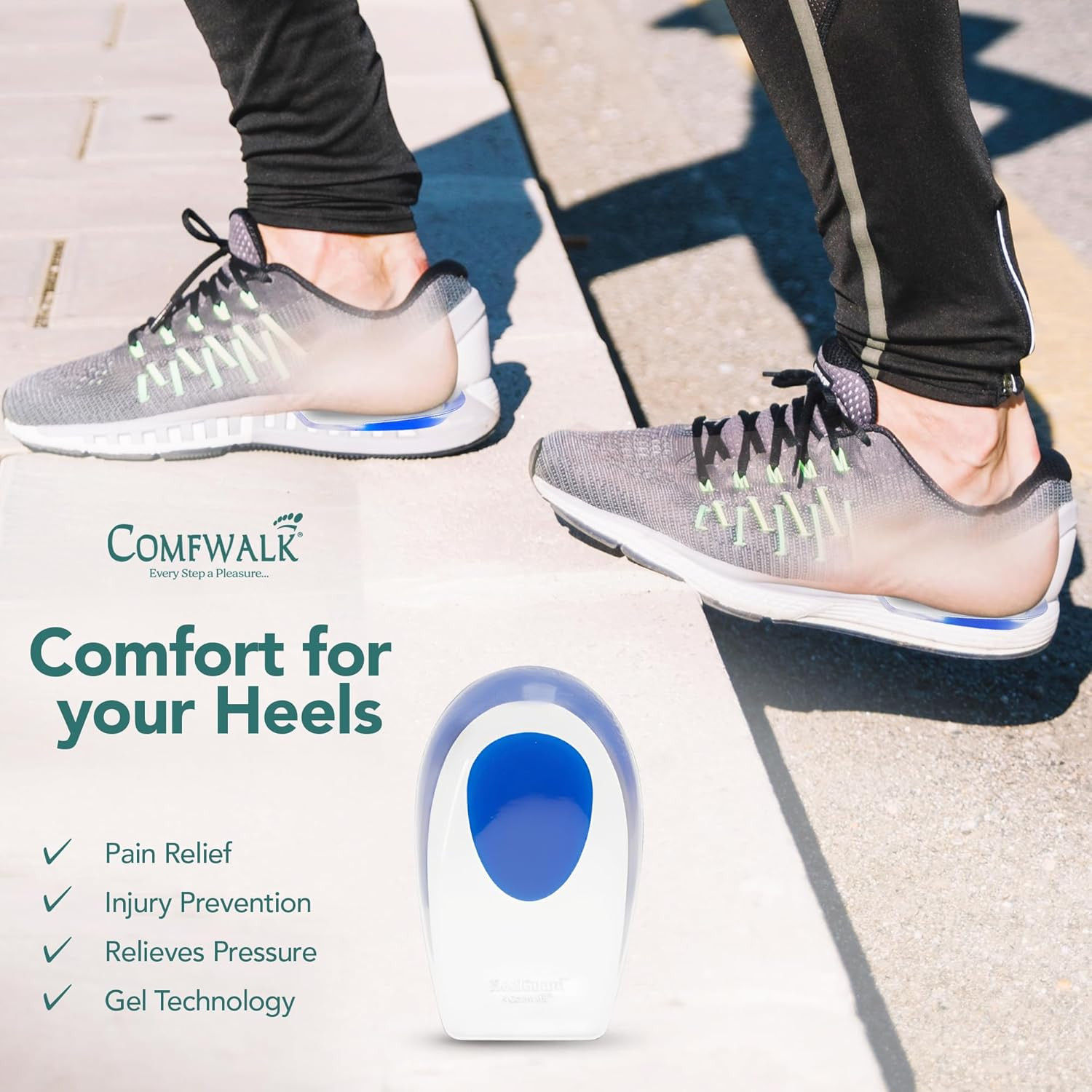® Heelguard™ – Gel Heel Cups for Heel Pain Relief, Plantar Fasciitis & Heel Spur