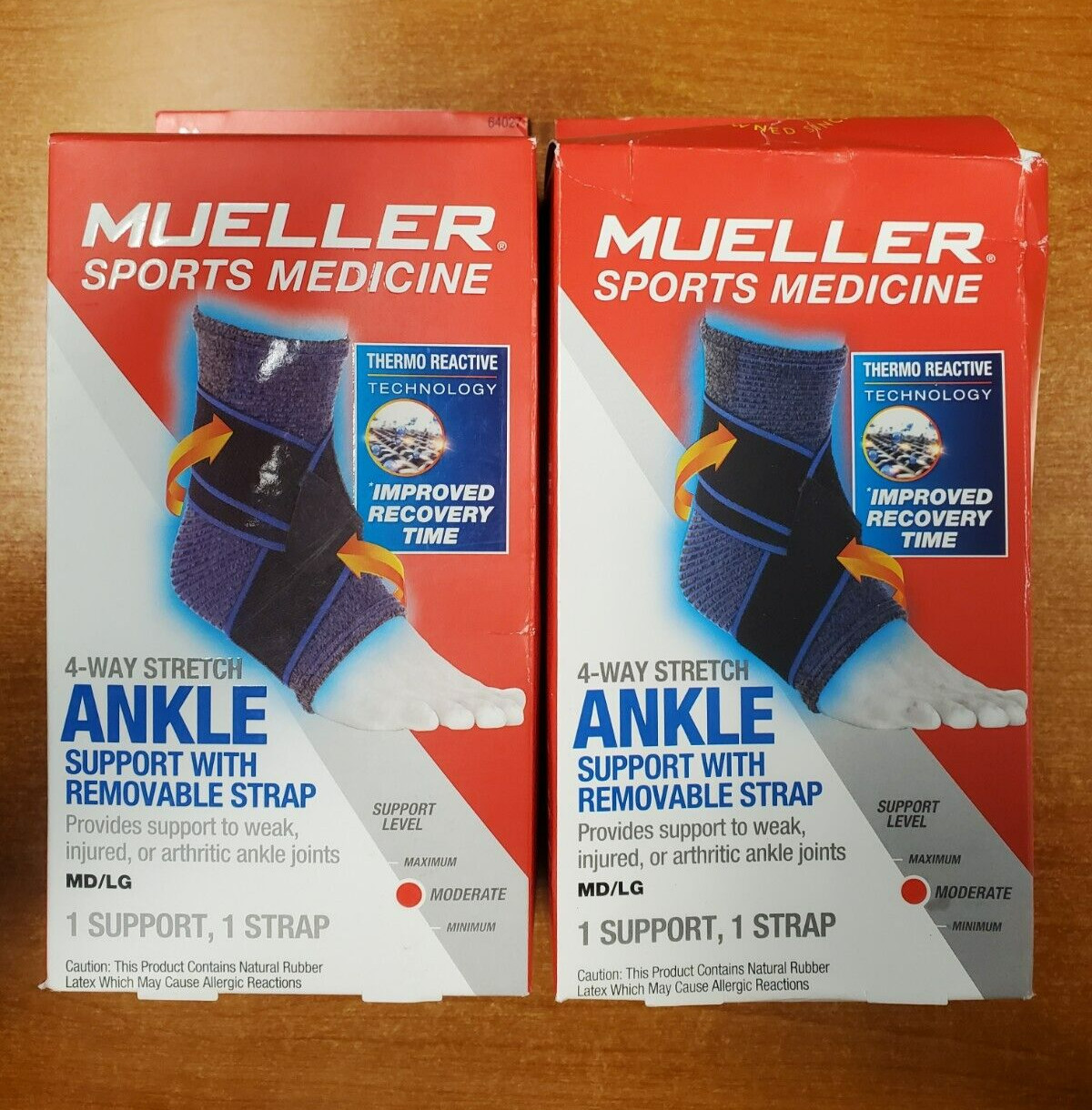 2 Pack: Mueller 4-Way Ankle Support w/Removable Strap *MD/LG* (0273) R4P2
