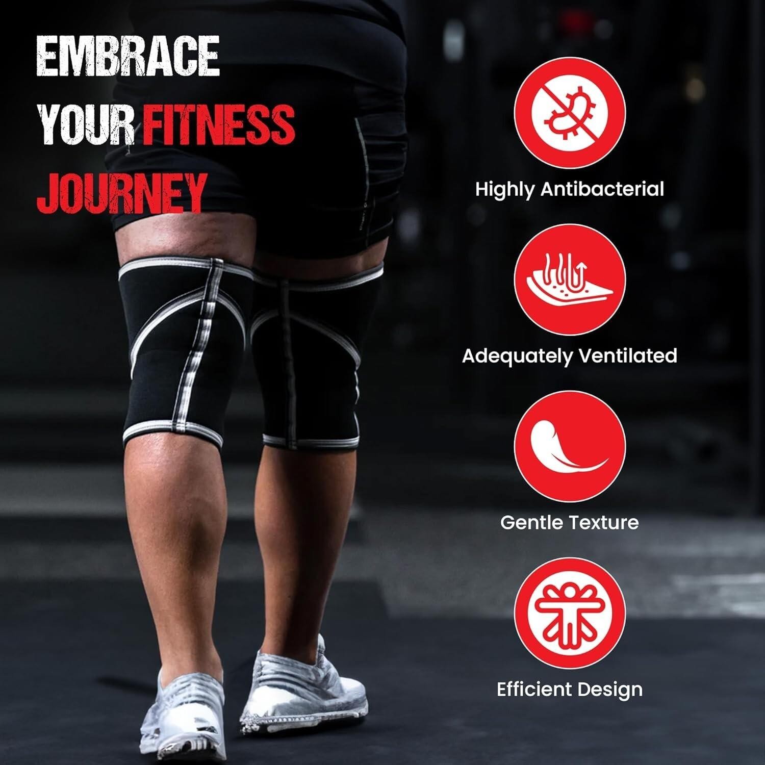 Knee Sleeves Weightlifting (Pair) Unisex size S – 7mm Thick Neoprene Compression