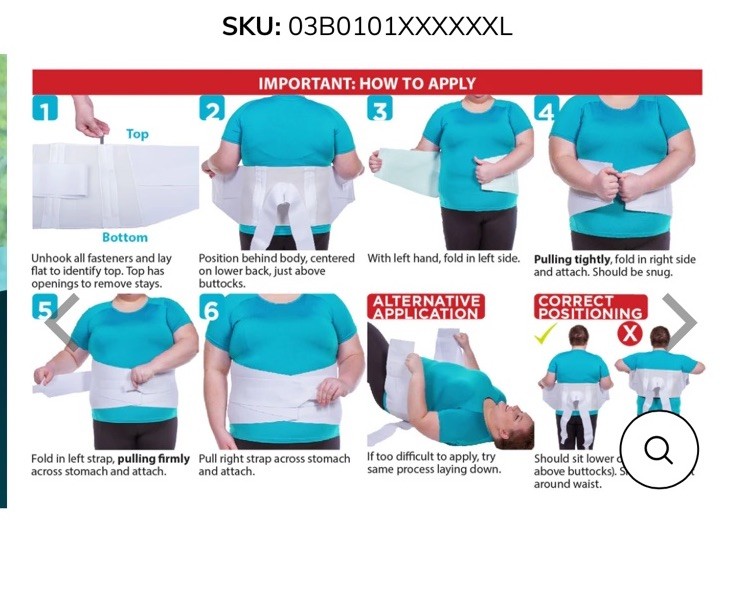 Plus Size 6XL Bariatric Back Brace Ability XXXXXXL Tall Lumbar Support Girdle