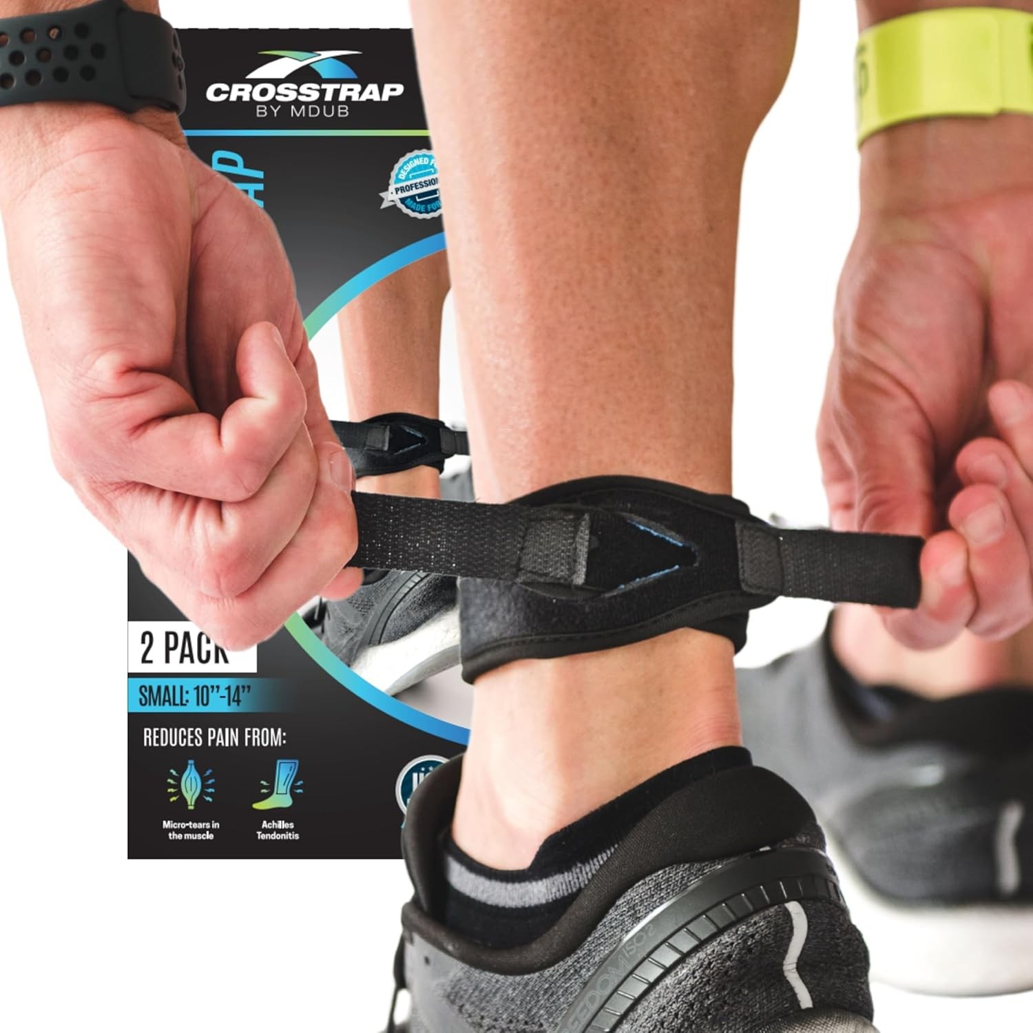 Achilles Tendon Support – Ankle Brace For Women And Small (2 Straps), Black