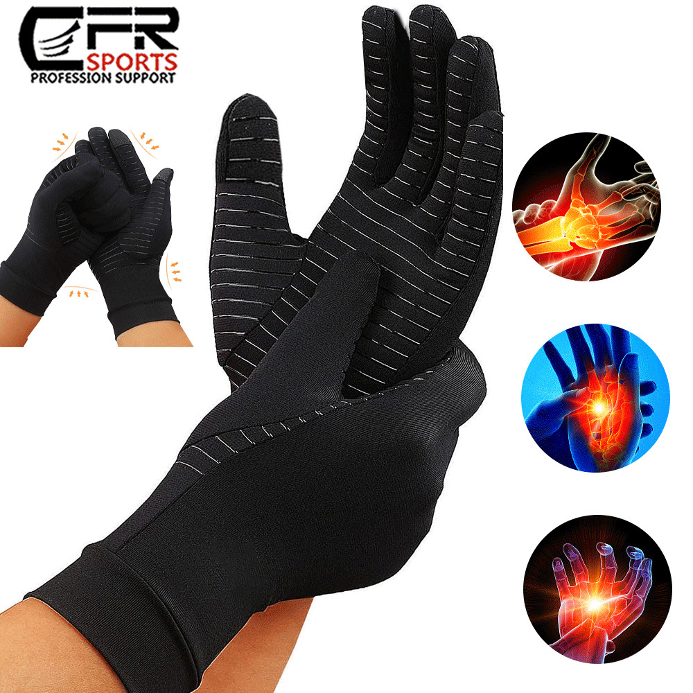 Copper Arthritis Compression Gloves Hand Support Joint Pain Relief Rheumatoid
