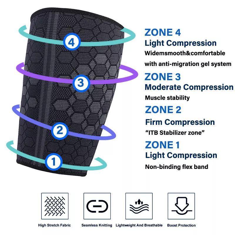 2PK Thigh Wrap Support Hamstring Compression Leg Brace Sleeve Adjustable Sport++