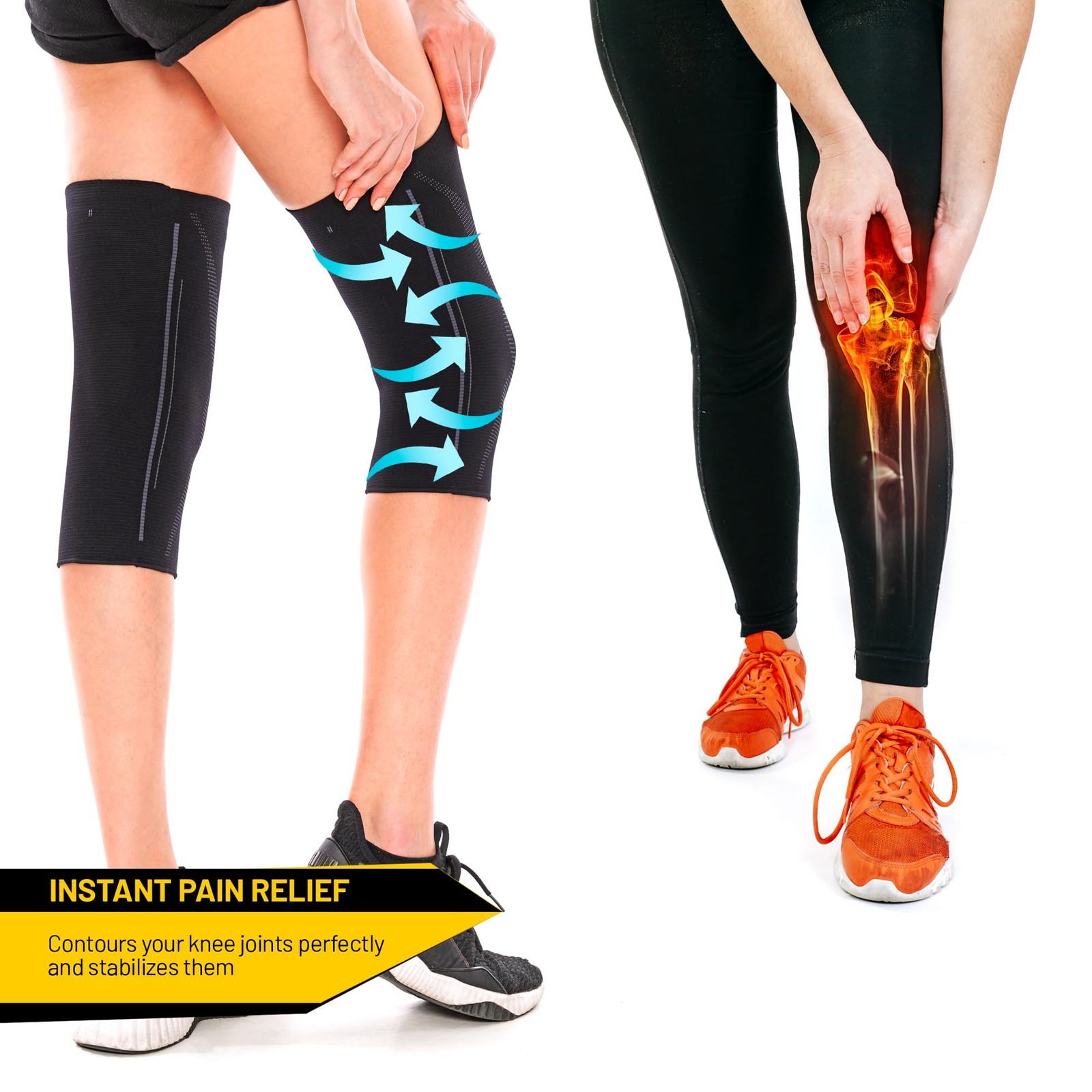 invera Knee Compression Sleeve, Support Brace, Unisex Medium