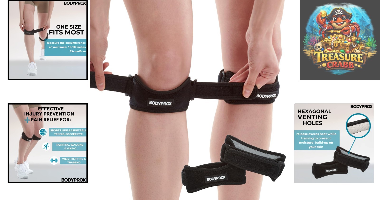 Knee Strap for Active Lifestyles – 2 Pack with Gel Padding Support