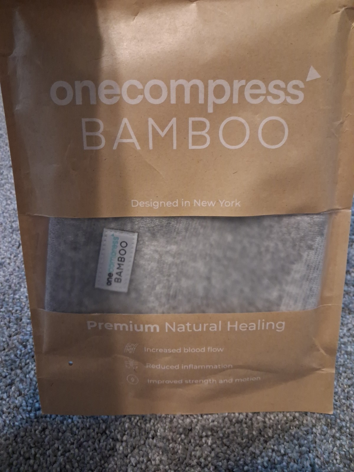 Onecompress Bamboo foot sleeve Grey Size M