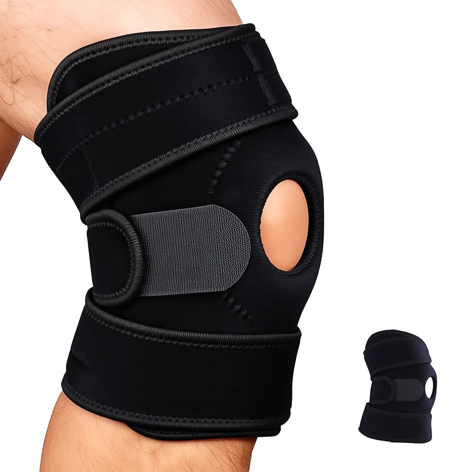 YIBLBOX Knee Brace for Women Men with Side Stabilizers, Large, Mercury
