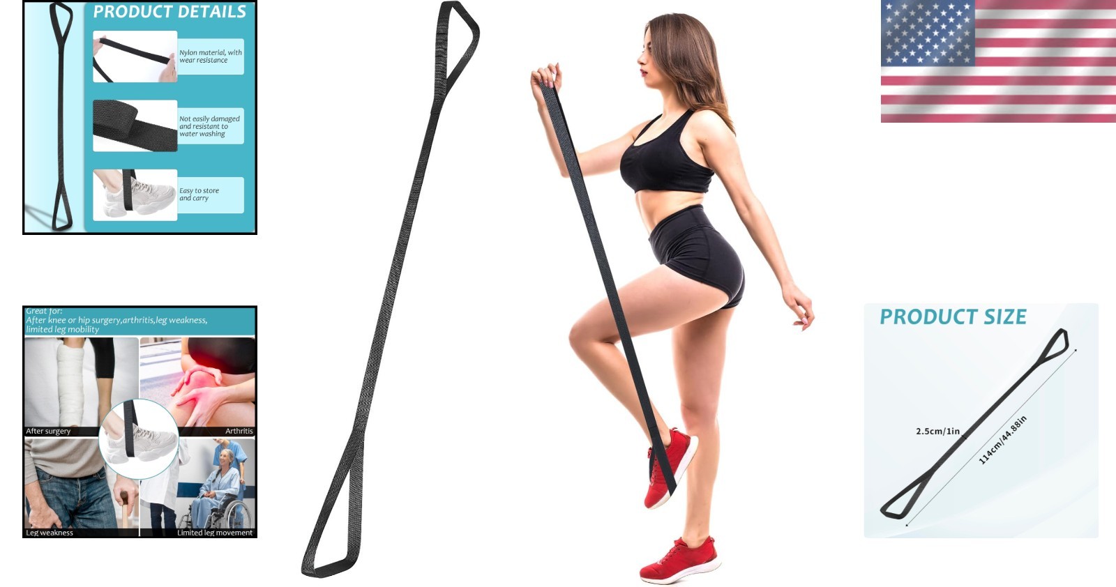 Extra Long 46-Inch Leg Lifter for Elderly – Adjustable Mobility Aid Post-Surgery