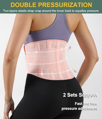Lightweight Back Brace for Lower Back Pain Women Men, Adjustable Lumbar Support
