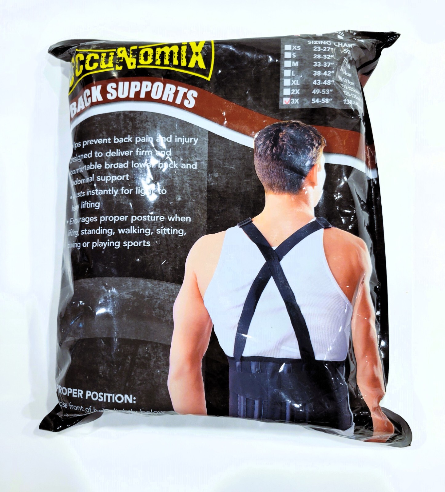 Occunomix Back Support Brace Product #611 The Mustang SZ 3X 54-58″ NEW SEALED