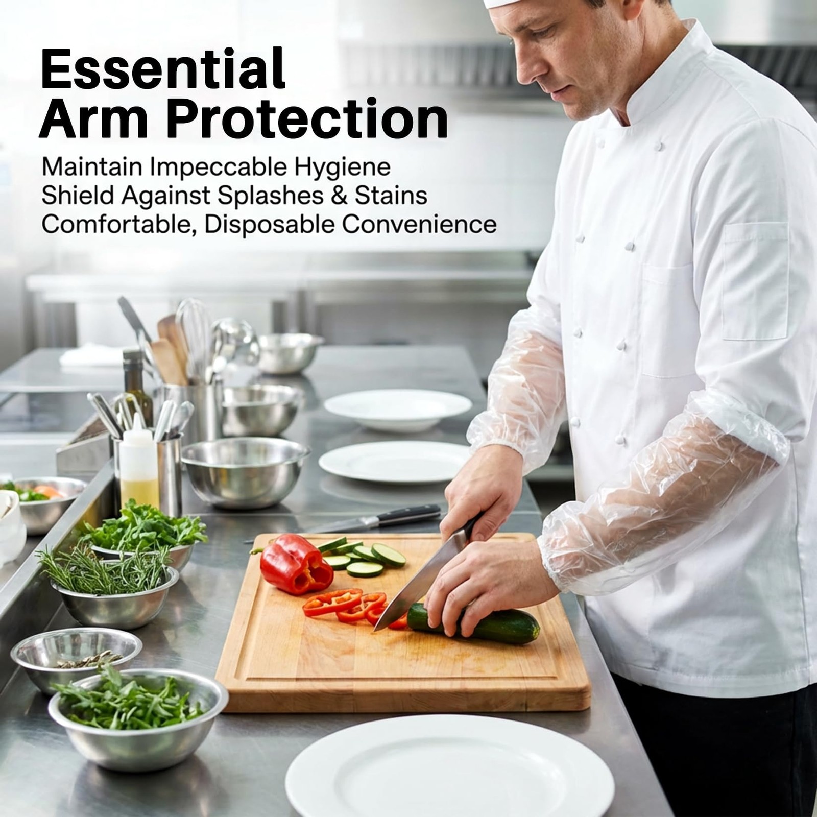100 Pcs Disposable Arm Sleeves Covers- Plastic Sleeve Protectors for Arms Wat…