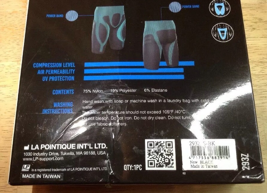 Ace Compression Black Shorts LA POINTIQUE – Size SMALL