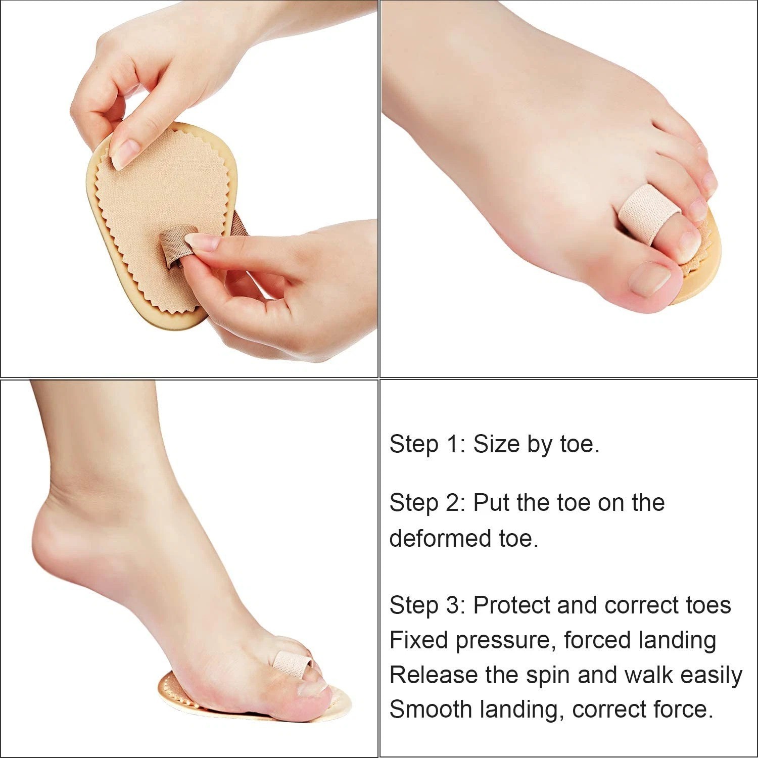 4 Pcs Budin Toe Splint Hammer Toe Straightener Support for Men Women