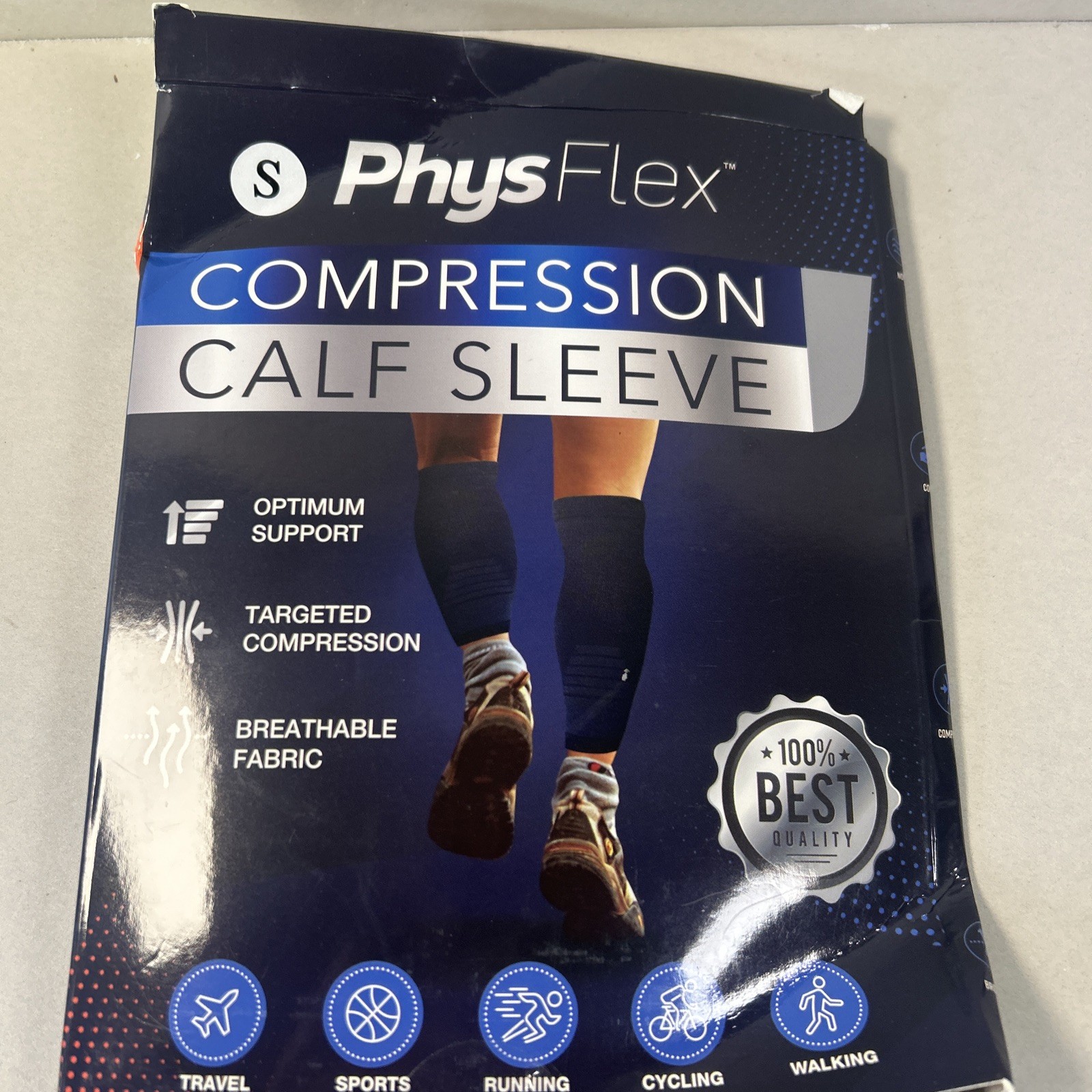 Calf Compression Sleeves for Men & Women – (1 Pair) Footless Compression Socks S