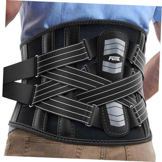 Back Brace for Men Lower Back and Women, Removable Dual-Side Spine Medium Gray