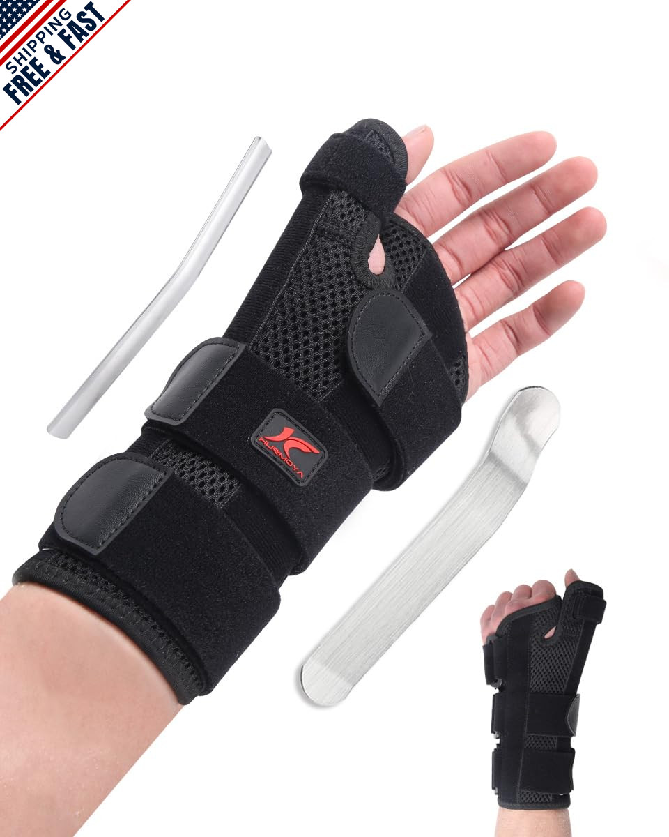 Left Hand Wrist Brace for Carpal Tunnel & Thumb Support, Large