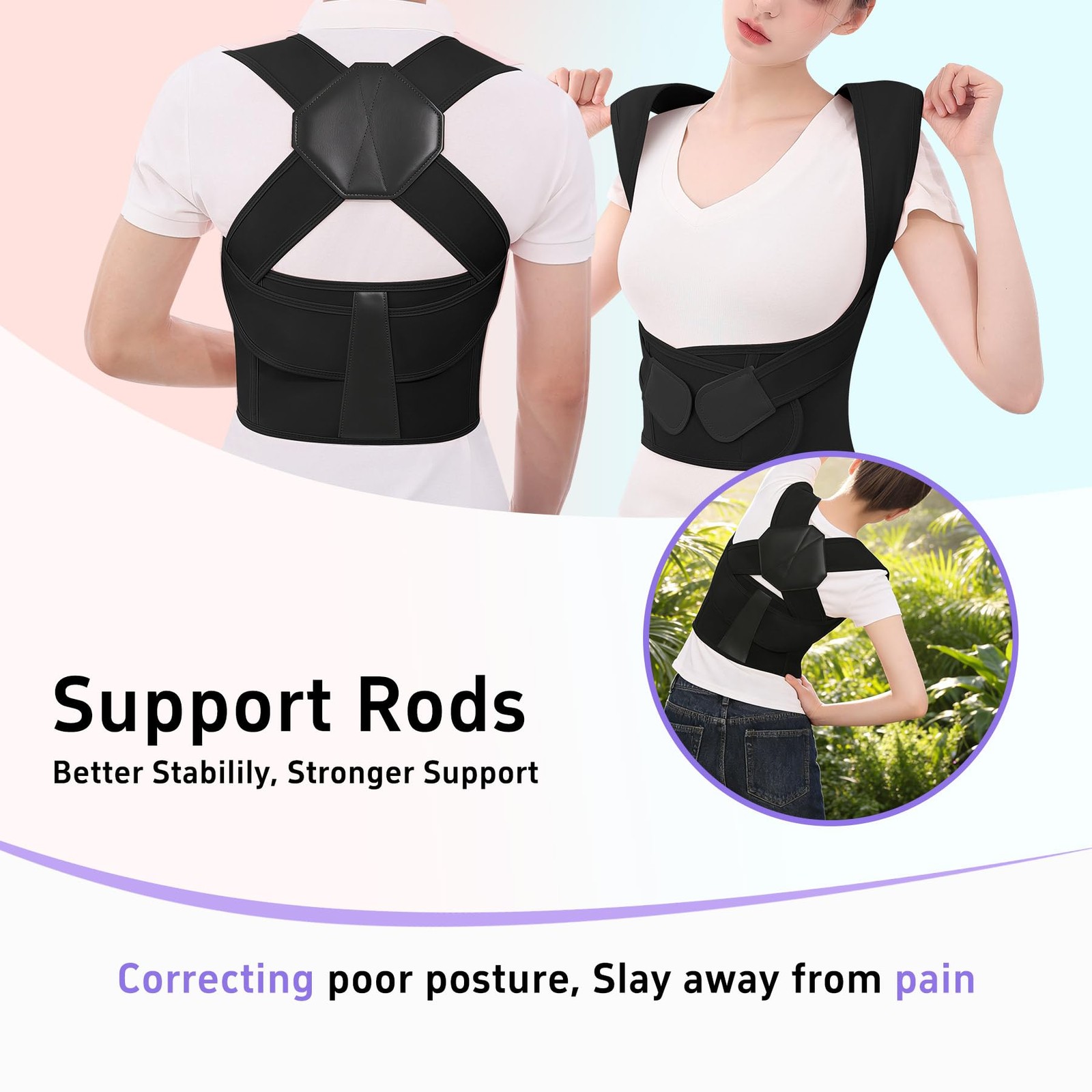 Posture Corrector for and Men Back Brace Upper Back Adjustable Breathable Sho…