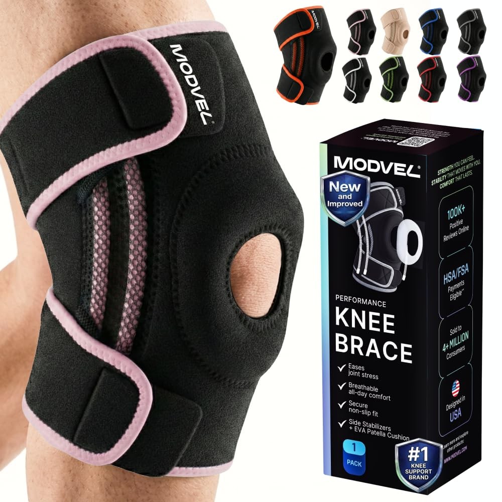Modvel Knee Brace Medium Pink 1pc Stabilizers Gel Pads