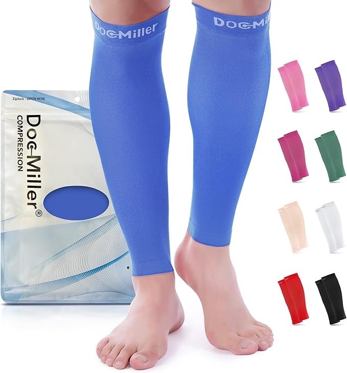 *NEW* Doc Miller ~ Compression Calf Sleeve for Men & Women ~ Small ~ Blue