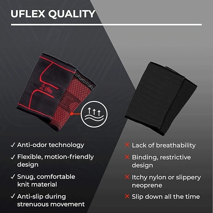 UFlex Knee Compression Sleeve Support for Women & Men, New In Package