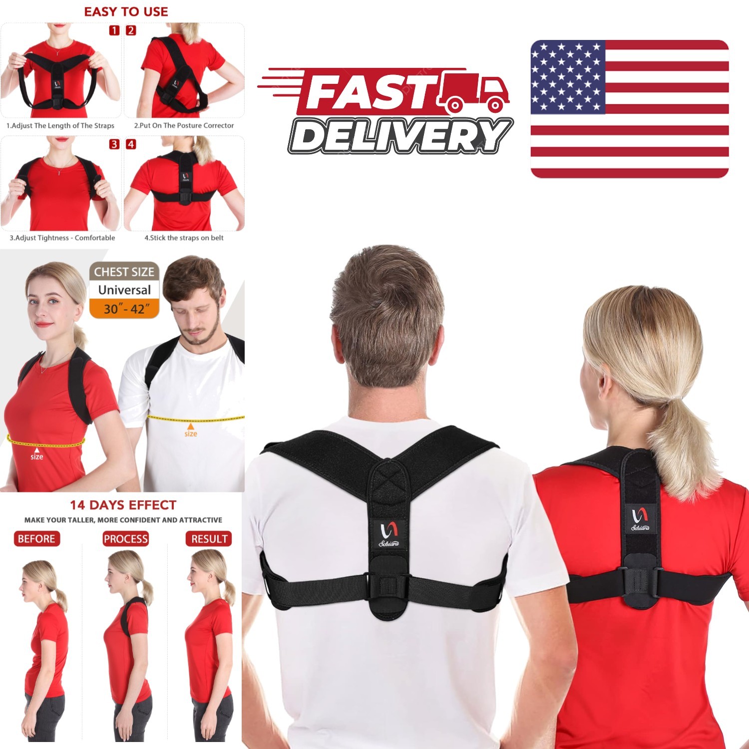 Posture Correction Brace for Back Shoulder and Neck Lightweight and Breathable