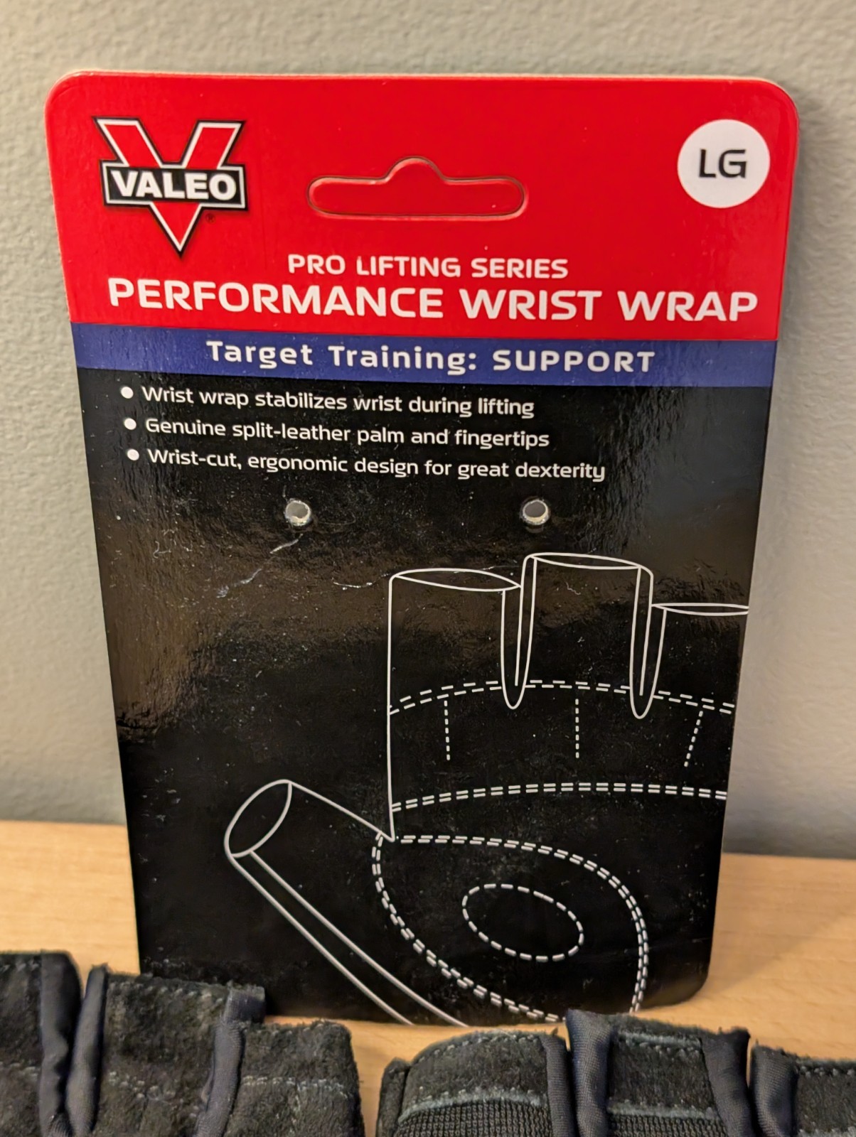 Valeo Heavy Duty Wrist Support Wrap Size Large Fitness Gym NEW Tags