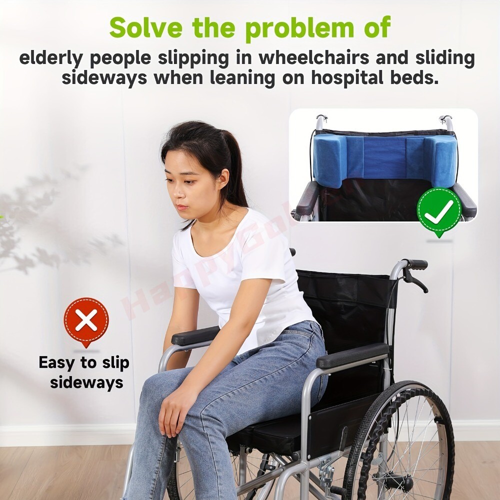 New Adjustable Wheelchair Lateral Support Cushion with Straps Elderly Disabled